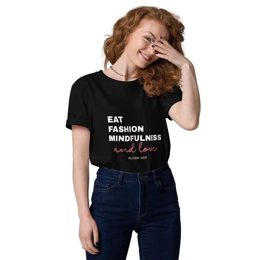 Eat, Fashion Mindfulness and Love Unisex organic cotton t-shirt - unisex t-shirt